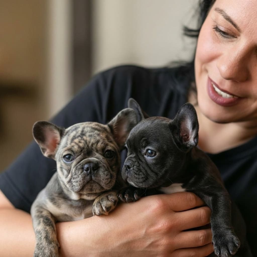 Victoria with French Bulldogs